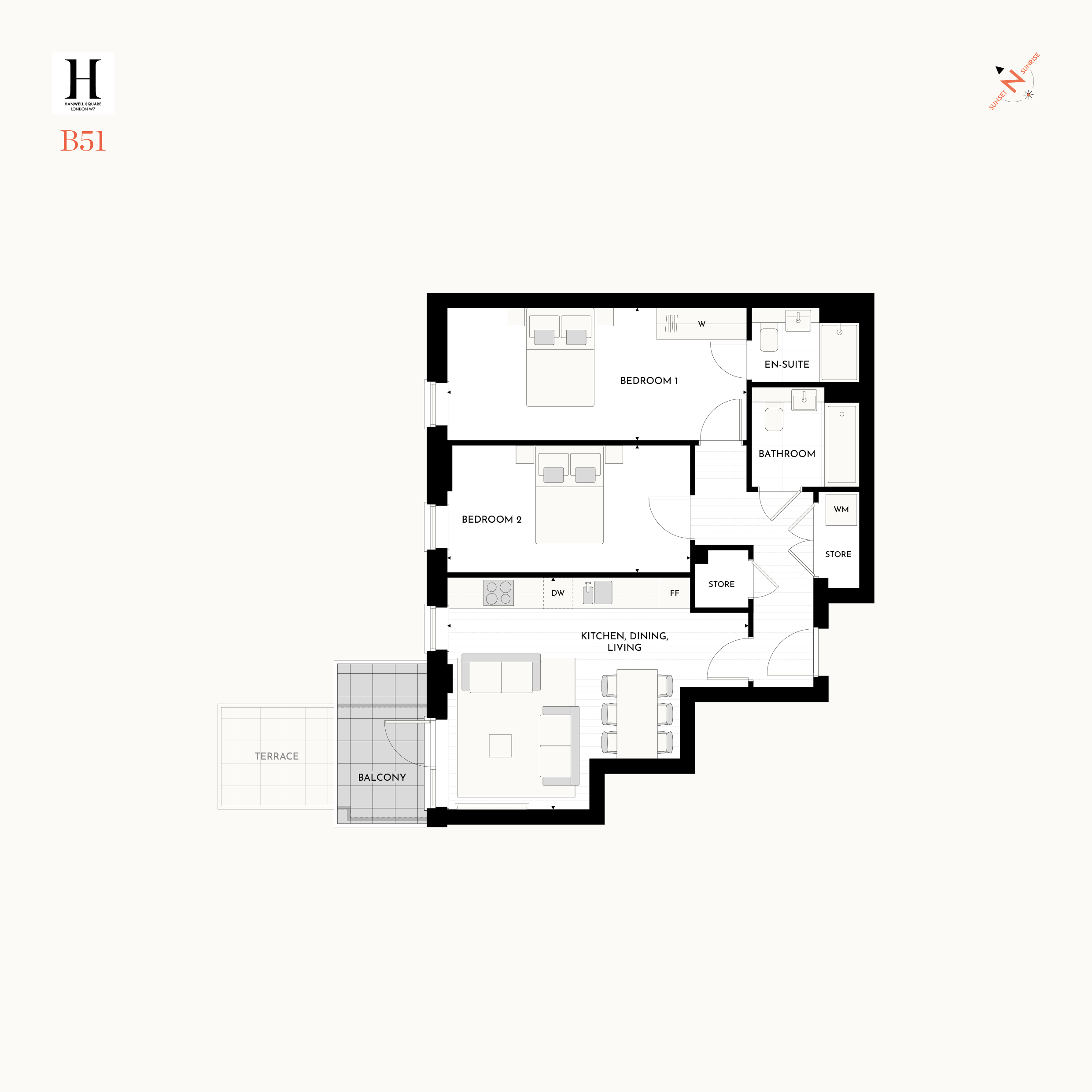 Floorplan for B.C7.04 at Hanwell Square, Seventh